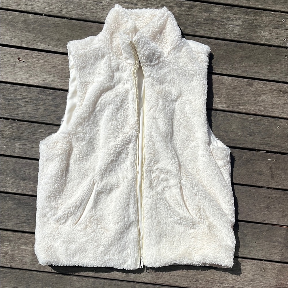 Cozy White Fleece Vest